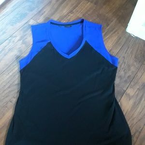 Blue and black blouse